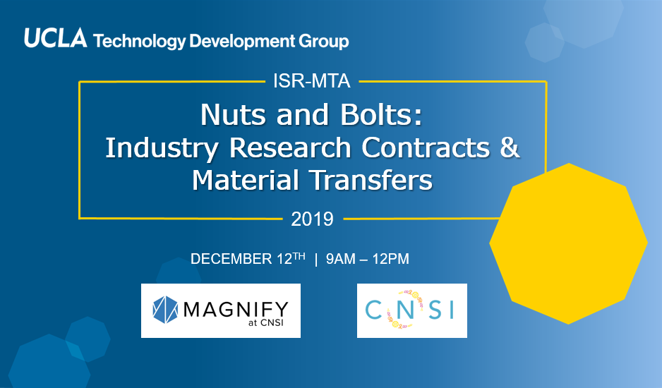 Nuts and Bolts Industry Research Contracts & Material Transfers UCLA TDG